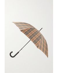 Burberry Checked Shell Umbrella - Natural