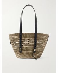 Loewe - Paula's Ibiza Braid Medium Leather-Trimmed Raffia Tote - Lyst