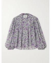 Isabel Marant - Salika Floral-Print Cotton-Voile Blouse - Lyst