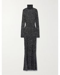 Balenciaga - Sequined Stretch-Knit Turtleneck Maxi Dress - Lyst