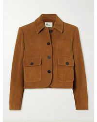 Self-Portrait - Cropped Suede Jacket - Lyst