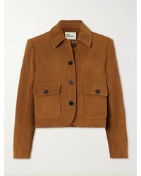 Self-Portrait - Cropped Suede Jacket - Lyst