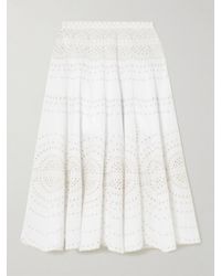 Charo Ruiz - Livvy Broderie Anglaise Cotton-Blend Midi Skirt - Lyst