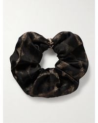 Saint Laurent - Chouchou En Soie Et Cachemire Mélangés À Imprimé Léopard Et À Ornement - Lyst