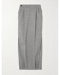 Brunello Cucinelli - Pleated Stretch-Wool Maxi Skirt - Lyst