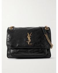 Saint Laurent - Niki Medium Crinkled-Leather Shoulder Bag - Lyst