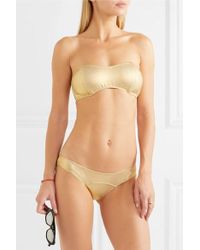 Lisa Marie Fernandez Natalie Bandeau-bikini In Metallic-optik - Mettallic
