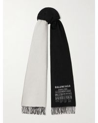 Balenciaga - Fringed Two-Tone Cashmere And Wool-Blend Jacquard Scarf - Lyst