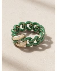 SHAY - Medium Link 18-Karat, Diamond And Ceramic Ring - Lyst