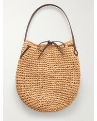 JW Anderson - Bulb Leather-Trimmed Raffia Shoulder Bag - Lyst