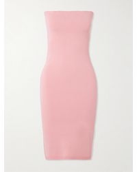 Jacquemus - The Sera Trägerloses Midikleid Aus Strick Mit Stickerei - Lyst