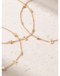 STONE AND STRAND - Initial Armband Aus 14 Karat Mit Perlen - Lyst