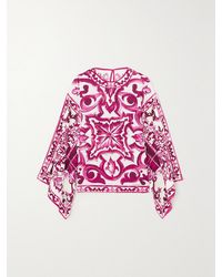 Dolce & Gabbana - Maiolica Printed Silk-Blend Blouse - Lyst
