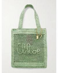 Chloé - Sac À Main En Raphia Synthétique Crocheté À Ornements Et À Broderie Summer Banana - Lyst