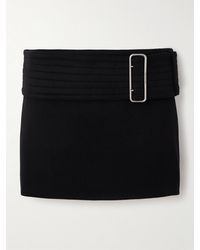 Ferragamo - Belted Wool And Cashmere-Blend Mini Skirt - Lyst