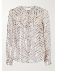 Isabel Marant - Farali Animal-Print Lurex Silk-Blend Shirt - Lyst