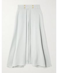 Loro Piana - Petra Pleated Linen-Twill Midi Skirt - Lyst