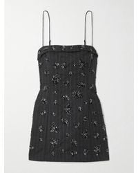 Jonathan Simkhai - Anden Embellished Striped Woven Mini Dress - Lyst