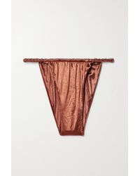 Isa Boulder Tight Rope Twisted Ruched Stretch-satin Bikini Briefs