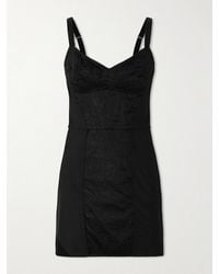 Dolce & Gabbana - Lace-Paneled Jersey Mini Dress - Lyst