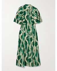 Ulla Johnson - Silhouette Printed Silk Crepe De Chine Midi Shirt Dress - Lyst