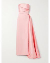 Solace London - Kinsley Trägerlose Robe Aus Faille Und Crêpe Mit Falten - Lyst