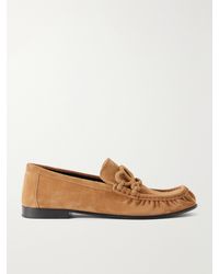 Loewe - Double L Suede Loafers - Lyst