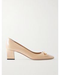 Gucci - Zhora Horsebit-Embellished Glossed-Leather Pumps - Lyst