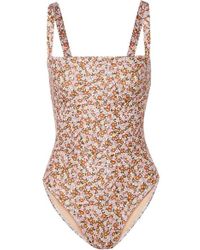 Faithfull The Brand Phoebe Badeanzug Mit Blumenprint - Braun