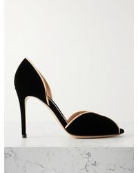 Gianvito Rossi - 95 Metallic Leather-Trimmed Velvet Pumps - Lyst