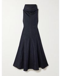 Jacquemus - Triangle De-Nîmes Midi-Jeanskleid Mit Rollkragen - Lyst
