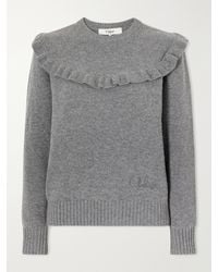 Chloé - Ruffled-Trimmed Wool And Cashmere-Blend Sweater - Lyst