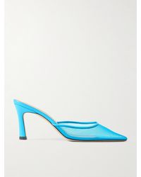 The Attico - Juno Leather-Trimmed Mesh Pumps - Lyst