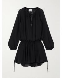 Isabel Marant - Bess Gathered Georgette Mini Dress - Lyst