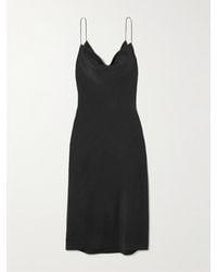 Calvin Klein - Lynn Midikleid Aus Crêpe De Chine Aus Wolle Mit Wasserfallausschnitt - Lyst