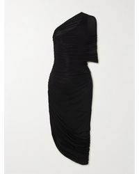 Magda Butrym - Asymmetric Ruched Stretch-Jersey Midi Dress - Lyst