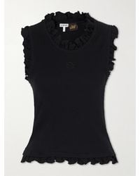 Loewe - Paula's Ibiza Ruffled Cotton-Blend Tank Top - Lyst