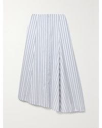 Partow - Ivy Asymmetric Striped Cotton-Twill Midi Skirt - Lyst