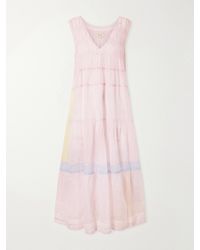 Eka - Ember Tie-Detailed Striped Cotton Silk Dress - Lyst