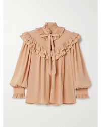 Chloé - Ruffled Organic Silk Blouse - Lyst