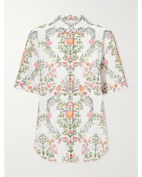 Borgo De Nor - Akari Printed Broderie Anglaise Cotton Shirt - Lyst