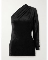 Rick Owens - Gathered One-Shoulder Velvet Mini Dress - Lyst