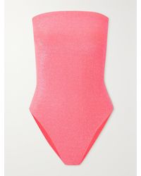 GOOD AMERICAN - Sparkle Strapless Metallic Neon Swimsuit - Lyst