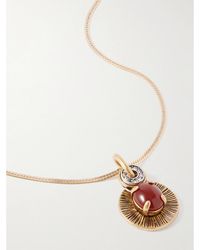Maison Mayle - Soli Bon-Plated, Carnelian And Crystal Necklace - Lyst