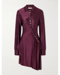 Rabanne - Pleated Jersey-Satin Mini Dress - Lyst
