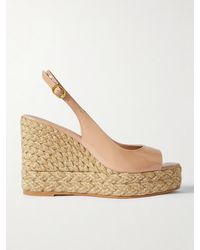 Stuart Weitzman - Island Slingback-Espadrille-Wedges Aus Lackleder - Lyst