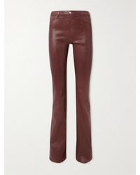 L'Agence - Ruth Coated Cotton-Blend Slim-Leg Pants - Lyst