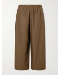 KHAITE - Roma Cotton-Poplin Wide-Leg Pants - Lyst