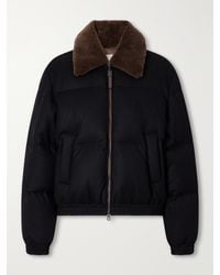 Brunello Cucinelli - Quilted Shearling-Trimmed Wool-Twill Down Jacket - Lyst