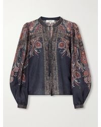 Sea - Hyacinth Tie-Detailed Printed Chiffon Blouse - Lyst